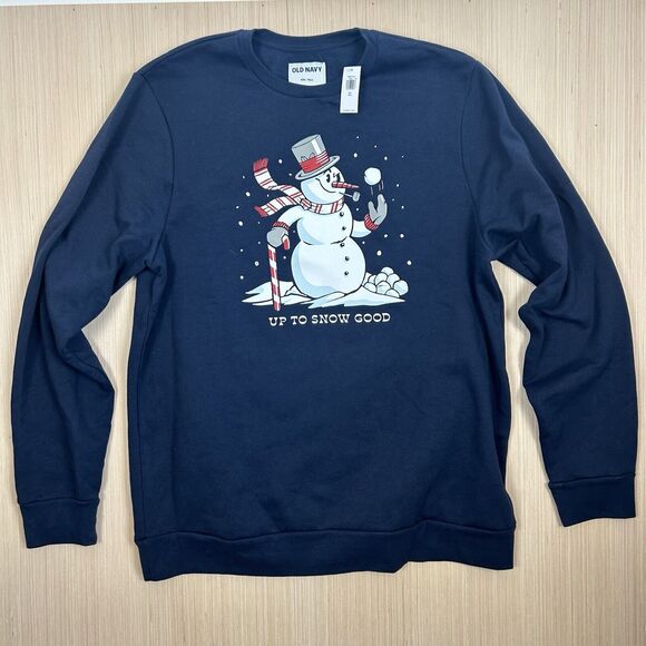 New Men's Old Navy Christmas Sweatshirt Up to Snow Good XXL Tall Sweater NWT - Picture 1 of 5